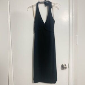 BCBGMaxAzria Black Sleeveless Halter Dress